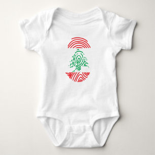 Lebanon Flag Fingerprint Baby Bodysuit