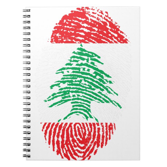 Lebanon Flag Fingerprint Country Pride Notebook (Front)