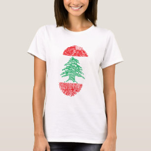 Lebanon Flag Fingerprint Country Pride T-Shirt