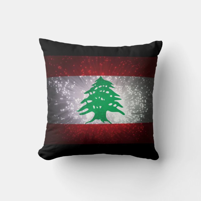 Lebanon Flag Firework Cushion (Front)