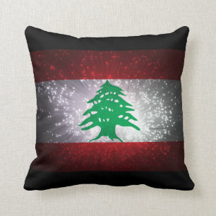 Lebanon Flag Firework Cushion