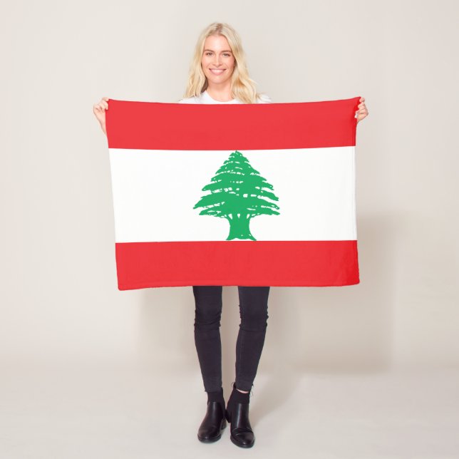 Lebanon Flag Fleece Blanket (In Situ)