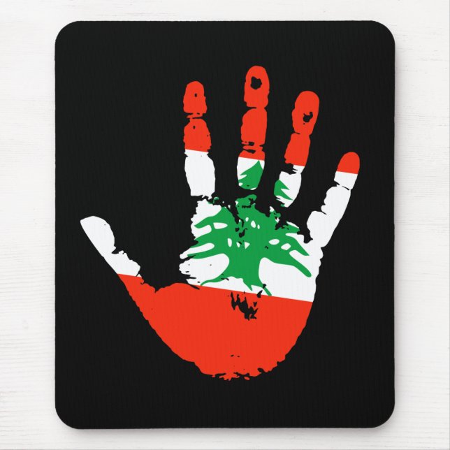 Lebanon Flag Handprint Mouse Pad (Front)