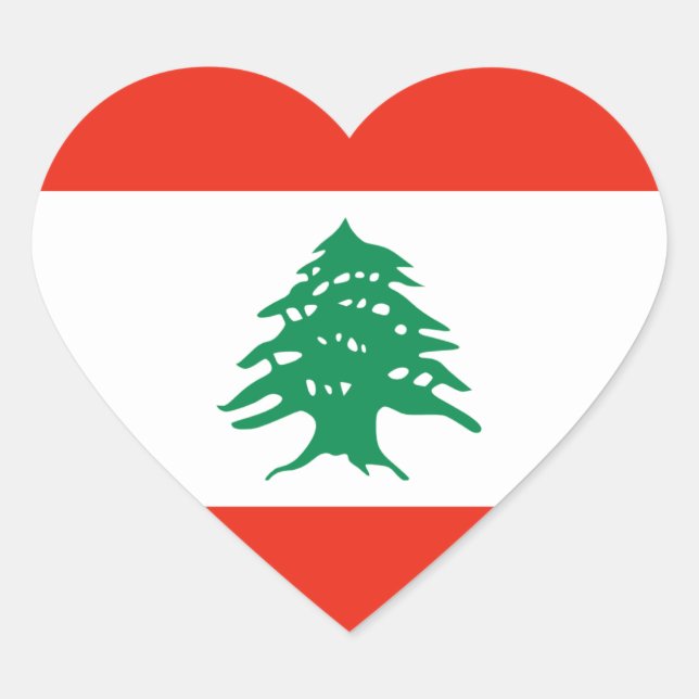 Lebanon Flag Heart Sticker (Front)