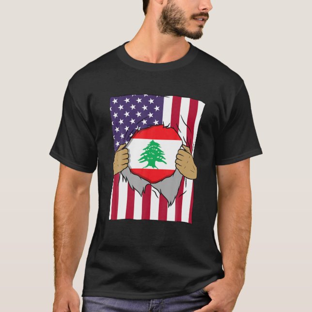 Lebanon Flag Inside Me Home Pride Lebanese America T-Shirt (Front)