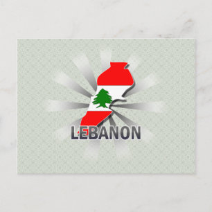 Lebanon Flag Map 2.0 Postcard