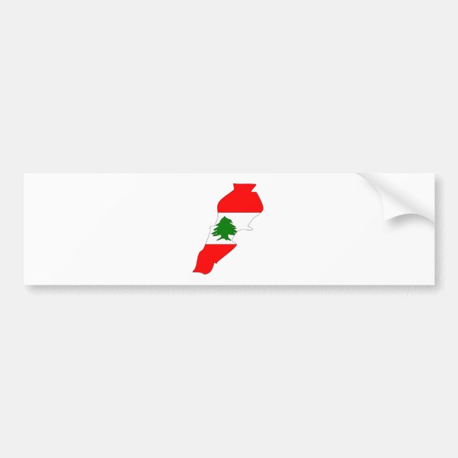 Lebanon Flag Map full size Bumper Sticker (Front)