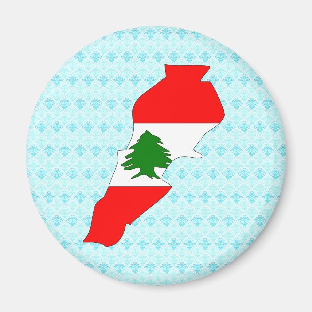 Lebanon Flag Map full size Magnet (Front)