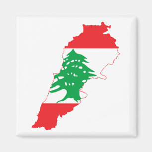 Lebanon Flag Map Magnet