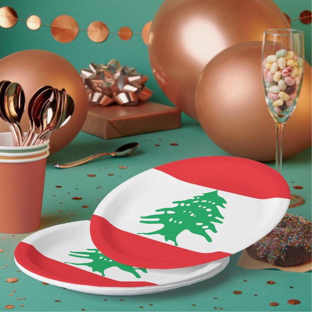 Lebanon flag paper plate (Multi)