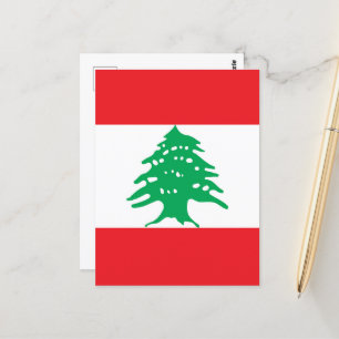 Lebanon flag postcard