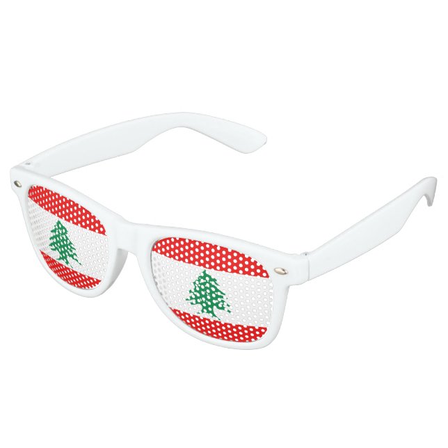 Lebanon Flag Retro Sunglasses (Angled)
