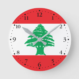 Lebanon Flag Round Clock