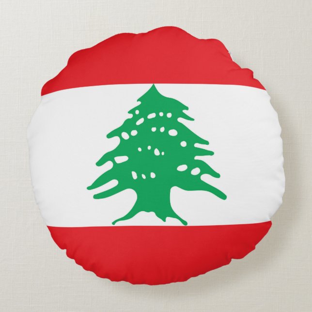 Lebanon flag round cushion (Back)
