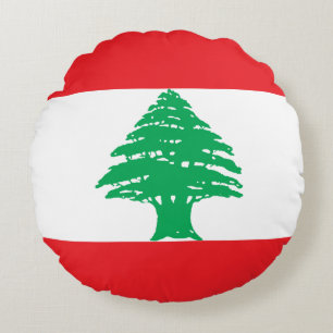 Lebanon Flag Round Cushion