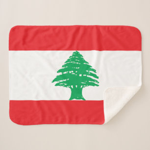 Lebanon Flag Sherpa Blanket
