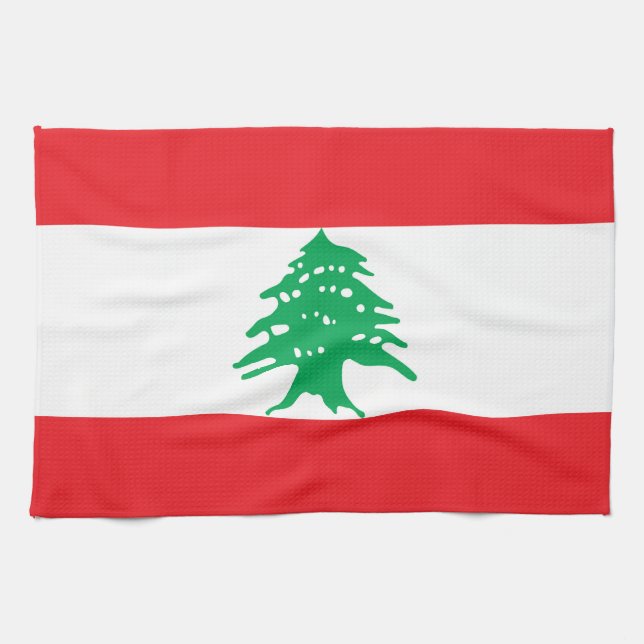 Lebanon flag tea towel (Horizontal)
