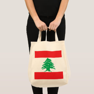 Lebanon flag tote bag
