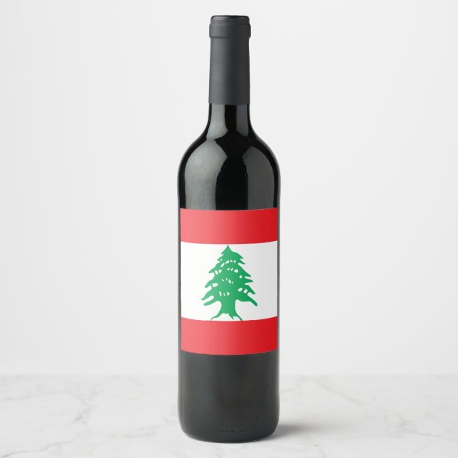 Lebanon Flag Wine Label (Front)