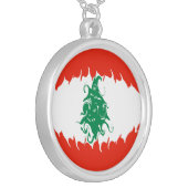 Lebanon Gnarly Flag Silver Plated Necklace (Front Left)