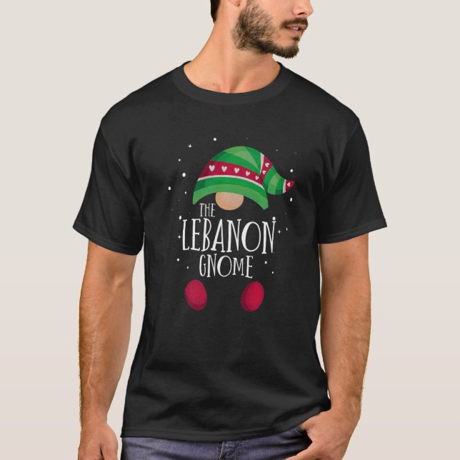 Lebanon Gnome Family Matching Christmas Pajamas   T-Shirt (Front)