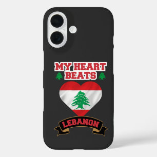 Lebanon Heart Flag Love Pride Support Freedom iPhone 16 Case