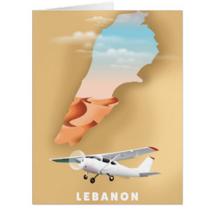 Lebanon illustrated map travel poster