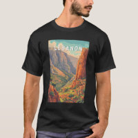 Lebanon Illustration Travel Art Vintage