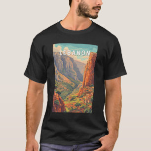 Lebanon Illustration Travel Art Vintage T-Shirt