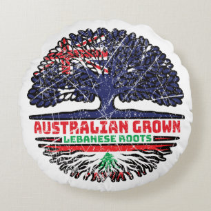 Lebanon Lebanese Australian Australia Tree Roots Round Cushion