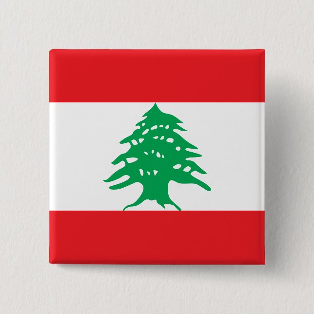 Lebanon (Lebanese) Flag 15 Cm Square Badge (Front)