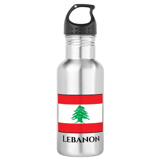 Lebanon (Lebanese) Flag 532 Ml Water Bottle (Front)