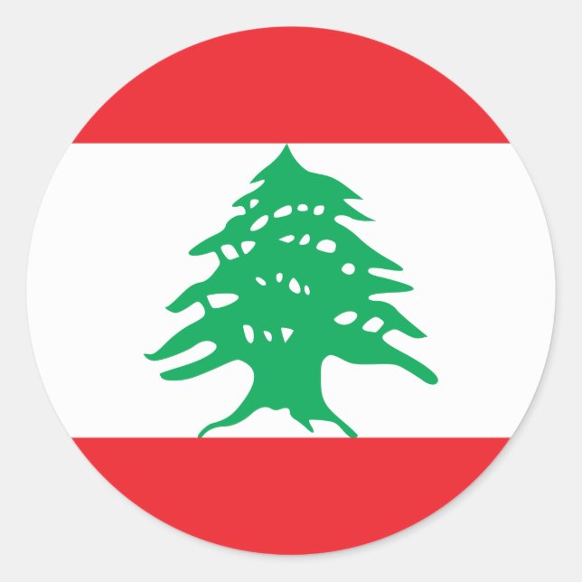 Lebanon (Lebanese) Flag Classic Round Sticker (Front)