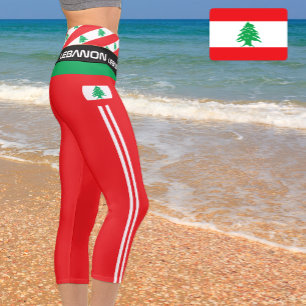 Lebanon & Lebanese Flag fashion, Fitness, Sports C Capri Leggings