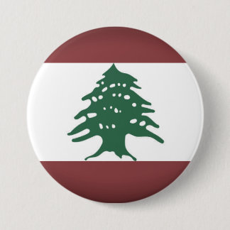 Lebanon, Lebanese Flag In Dark, Muted Colours 7.5 Cm Round Badge