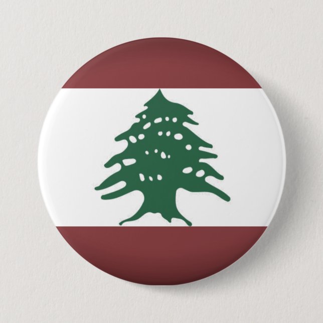 Lebanon, Lebanese Flag In Dark, Muted Colours 7.5 Cm Round Badge (Front)
