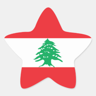 Lebanon/Lebanese Flag Star Sticker