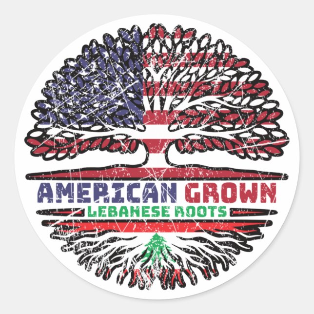 Lebanon Lebanese US American USA United States Classic Round Sticker (Front)