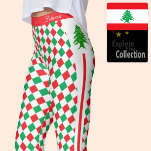 Lebanon leggings, fashion, Lebanese Flag Leggings