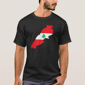 Lebanon Map Country Flag Retro Pride Soccer T Shir T-Shirt