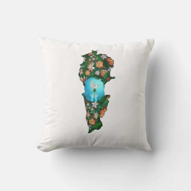 Lebanon Map Peace Design Cushion (Front)