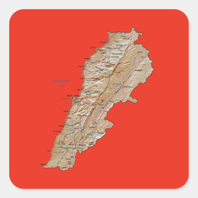Lebanon Map Sticker (Front)