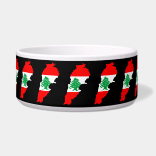 Lebanon Map with Flag