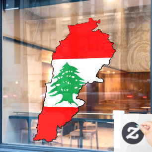 Lebanon Map with Flag