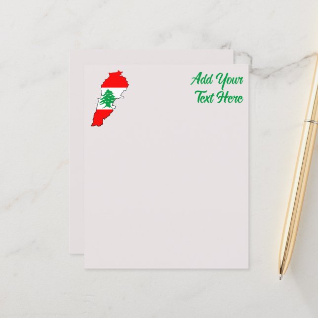 Lebanon Map with Flag (Front/Back In Situ)