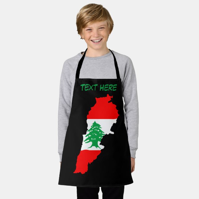 Lebanon Map with Flag Apron (Worn)