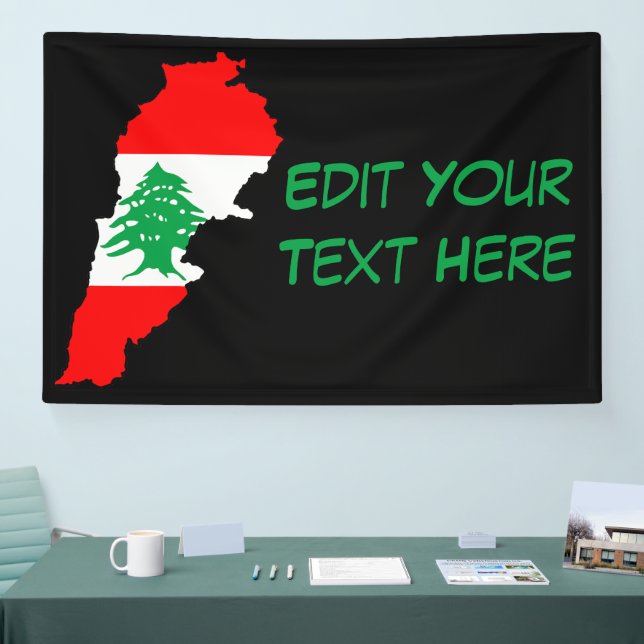 Lebanon Map with Flag Banner (Tradeshow)