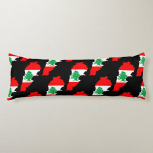 Lebanon Map with Flag Body Cushion