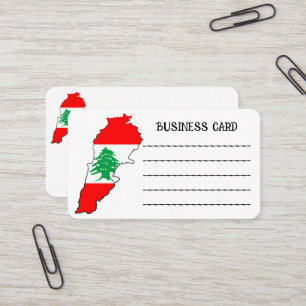 Lebanon Map with Flag Business Card