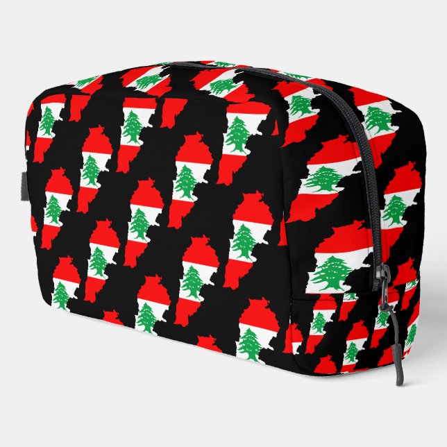 Lebanon Map with Flag Dopp Kit (Right Corner)